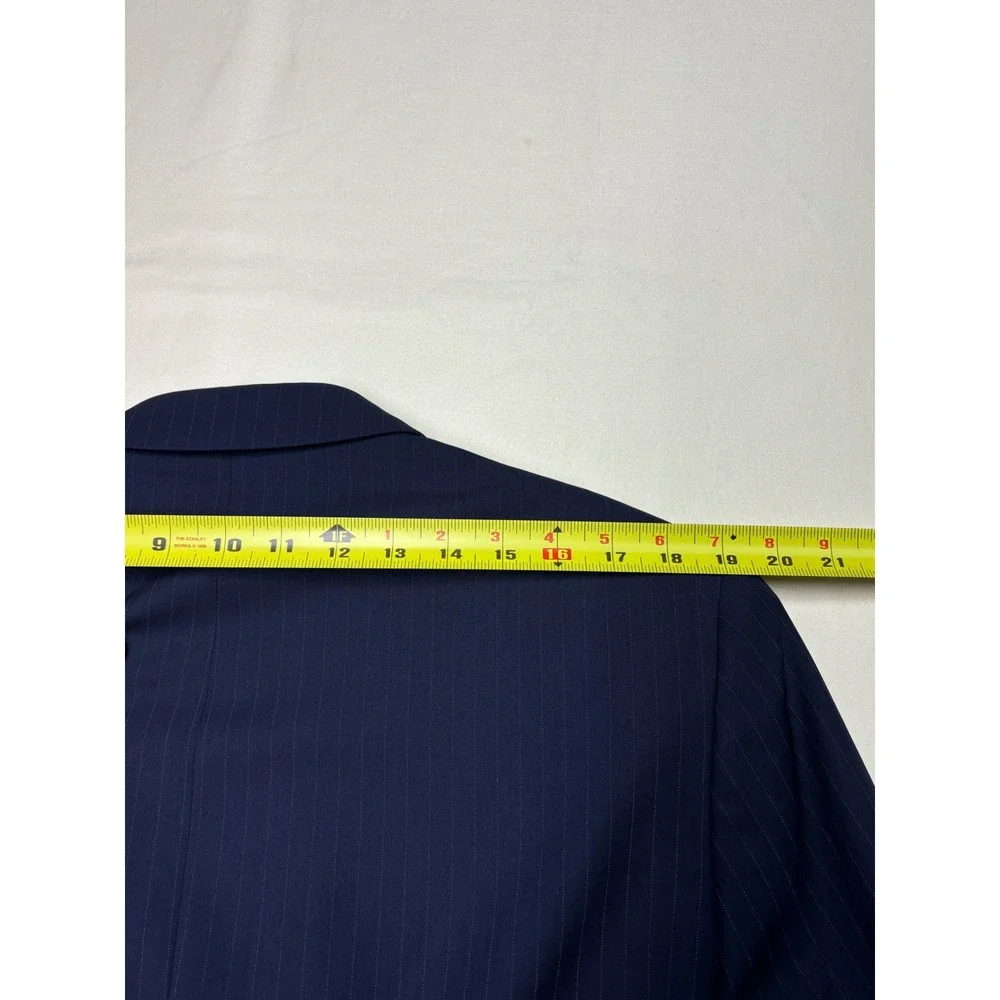 Banana Republic Marzotto Navy Blue Slim Fit 130's Pinstripe Wool Blazer Mens 42R